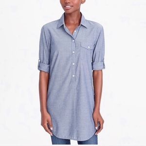 J.Crew Chambray Longsleeve Popover Lightweight EUC